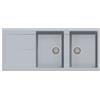 Plados NF11620-41 Lavello 2 Vasche con Gocciolatoio Reversibile 116 x 50 cm Serie Infinity 116-20 finitura 41 ULTRAMETAL ALLUMINIO