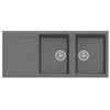Plados NF11620-42 Lavello 2 Vasche con Gocciolatoio Reversibile 116 x 50 cm Serie Infinity 116-20 finitura 42 ULTRAMETAL TITANIO
