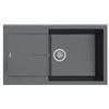 Plados NF8610 -42 Lavello 2 Vasche con Gocciolatoio Reversibile 86 x 50 cm Serie Infinity 86-10 finitura 42 ULTRAMETAL TITANIO