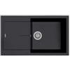 Plados NF8610 -44 Lavello 2 Vasche con Gocciolatoio Reversibile 86 x 50 cm Serie Infinity 86-10 finitura 44 ULTRAMETAL NERO