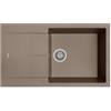 Plados NF8610 -72 Lavello 2 Vasche con Gocciolatoio Reversibile 86 x 50 cm Serie Infinity 86-10 finitura 72 MicroULTRAGRANIT TARTUFO