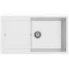 Plados NF8610 -N1 Lavello 2 Vasche con Gocciolatoio Reversibile 86 x 50 cm Serie Infinity 86-10 finitura N1 nanoSTONE BIANCO LATTE