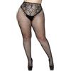 Leg Avenue Fishnet Tights with Backseam, 1X-2X (Nero)