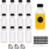 TOHADRILL 12 Pezzi 60 ml Bottigliette Vetro Piccole, Mini Bottiglia Vetro con Coperchio, Mini Bottiglie Alcolici Bomboniere con Imbuto in Acciaio Inox, Bottiglie Vetro, Adatto per Acqua, Bevande, Olio, Vino
