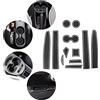 YEE PIN Tappetini in gomma per interni compatibili con Fiat Abarth 595 2017-2021/FIAT 500 2016-2020 tappetini antiscivolo per console centrale, scatola di immagazzinaggio (nero)