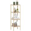 HOMCOM Scaffale Bagno Moderno a 4 Livelli Antiribaltamento in Bambù verniciato, 33x31x110 cm, color Legno| Aosom Italy