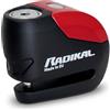 RADIKAL RK9 Blocca Disco Per Moto con Allarme Premium 120dB On/Off Warning LED Più Visibile, Baterria Lunga Durata, Antifurto Scooter, Lucchetto Moto Bloccadisco 6mm Universale, 100% Metallo, Rosso