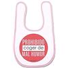 Supermolon 02352 - Vietato Coger de Mal Humor, Bavaglino per bebè, con velcro, rosa pastello, unisex