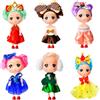SenZjx Set di 6 bambole principesse, 5 pollici, mini statuette - include tiaras e accessori per capelli, regali per ragazze, giocattoli per bambini 2 3 4 5 anni