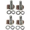 FLEOR Set di 4 regolatori di volume per chitarra A250 + B250 con albero zigrinato diviso lungo 18 mm per basso elettrico (set 2A2B)