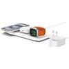 Belkin Caricabatteria wireless 3 in 1 con MagSafe, tappetino di ricarica rapida MFi, caricatore wireless per iPhone 16, 15, 14, 13, 12, Apple Watch 9, 8, 7, Ultra e precedenti, AirPods 2, Pro
