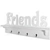 HAKU Möbel Appendiabiti da parete cromo, bianco, MDF - Dim. L 60 cm x A 30 cm x P 9 cm, Stile Moderno