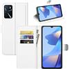 BOCTECH Cover per OPPO A54S / A16S / A16, Custodia a Libro Portafoglio in Pelle PU e Silione Morbido con Porta Carte, Magnetica e Supporto Flip Case Antiurto per OPPO A54S / A16S / A16, Bianco
