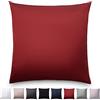 Blumtal Federe Cuscini Divano in Raso, Copricuscini Divano Cotone Satinato, Federe 60 x 60cm - 2 Pezzi, Rosso Aurora