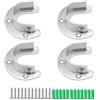 DTXLX Set di supporto per asta a U, flange a U in acciaio inossidabile 304, per armadio, bagno, cucina, ecc. Set di flange per asta sospesa (25 mm)
