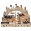 Dekohelden24 Arco Luminoso in Legno con Albero di Natale Mobile, Motivo: Lanterna, ca. 45 x 12 x 35 cm, per Funzionamento a Batteria o Adattatore, 35 cm