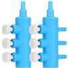 GOTOTOP Accessorio Adattatore per Pompa di Ossigeno per Acquario Bianco e Blu in plastica per distributore di Aria con separatore d'Aria per Serbatoio di Pesce 2 Pezzi (One in Three)