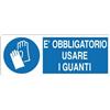 Cartello All. Obbligo Uso Guanti L. 333x H 125mm