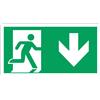 Cartello All. Uscita Di Emergenza Verso Il Basso L. 250 x H. 310mm