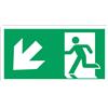 Cartello All. Uscita Di Emergenza Discesa A Sinistra L 220 X H 120 mm