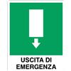 Cartello All. Uscita Di Emergenza Verso Il Basso L. 400 x H. 500mm