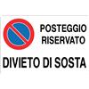Cartello All. Posteggio Riservato Divieto Di Sosta L. 300 x H. 200 mm