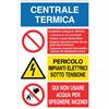 Cartello All. Plurisimbolo Centrale Termica L. 200 x H. 300 mm