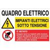 Cartello All. Plurisimbolo Quadro Elettrico L. 333x H 125mm