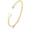S'Agapõ Bracciale Donna, Bracciale Rigido in Acciaio e Cristalli con Simbolo Cuore | Collezione Click - SCK238