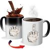 ZONSUSE Tazza da caffè con dita d'onore, tazza da caffè magica, tazza da dito medio che cambia colore, tazza ruvida termica, regali umoristici per uomini, donne, colleghi e amici, 330 ml (dito d'onore