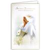 Afie 19-646 Carta Porta Biglietti con Busta Sincere Congratulazioni Comunione Ragazzo Ragazza in Alba Abbigliamento Bianco Mani Allegate in Preghiera Cristiana(ne) Cattolico Padre Nostro Io Saluto Maria