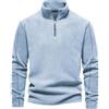 DBHDG Uomo Maglione Pullover Mezza Zip Maglioni Collo Alto Maniche Lunghe Pullover Giacca in Maglia Maglione Pullover Invernale Tenere Caldo (Azzurro,XL)
