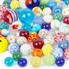 HAKACC Set di 85 biglie in vetro colorate in una scatola di latta, set di biglie per bambini, decorazione di piante