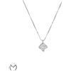 Collana oro bianco 18 kt 750 punto luce diamante 0,39 ct -Castell24-