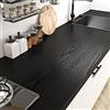 Livelynine Carta Adesiva per Mobili Legno Nero Top Cucina 60CMx500CM Lavabile Pellicola Adesiva per Mobili Cucina Legno Tavolo Scrivania Armadio Carta da Parati Effetto Legno Nero Muro Camera da Letto