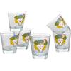 Baroni Home Set 6 Bicchieri Acqua con Decoro Colorato Stampato, Bicchieri in Vetro Colorati MADE IN ITALY, Bicchieri Lavabili in Lavastoviglie, 25 CL, Lady City