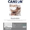 Canson Illustration Blocco incollato A4 12 fogli liscio 200 g, ottimi per marcatore, pennarello, stilografia, matite