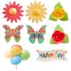 dekora - Fiori, farfalle e decorazioni in cialda per decorare torte e cupcake, fiori in cialda commestibili, decorazioni per torte, 8 pezzi.