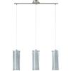 Eglo Pinto Lampadario a Sospensione E27. 0 W, Nichel Opaco/Nero/Bianco, 72.5 x 11 x 110 cm