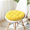 Morbuy Cuscini per Sedia Rotondi, Morbuy Estate Traspirante Cuscino Tatami Nordico Moderno Cotone e Lino per Interni ed Esterni, Giardino, Patio, Cucina e sedie da Ufficio (40x40cm,Giallo)