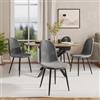 DEGHI Set 4 sedie in velluto grigio con gambe in metallo nere - Finesse