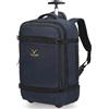 Hynes Eagle 42 Litri Borsa Da Viaggio Zaino Trolley Da Con Rotelle Borsa Da Viaggio a Mano per Uomini E Donne 17 Pollici Con Taschino per Bottiglia D'acqua 54x35x23cm Blu