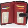 VISCONTI ® Portafoglio Donna Vera Pelle con protezione RFID Porta Carte di Credito con Portamonete Borsellino Portafogli Porta Banconote - COLORADO (Nero/Rosso)