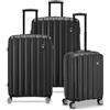 RONCATO ELEMENT 2.0 Set 3 Valigie Trolley | Grande, Medio e Cabina | Rigido, 4 ruote - Nero