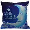 HGOD DESIGNS - Federa per cuscino con scritta I Love You The Moon and Back, motivo: luna sorridente, decorazione per la casa per uomo/donna/ragazzo/ragazza, per soggiorno, sedia, 45 x 45 cm
