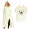 Hengrongshen Alpaca Bianca a Pelo Lungo Invernale con Orecchie, Regalo per Donne, Portatile, Soffice, con Simpatici Motivi Animali, Coperta Regalo di Compleanno, Calda Coperta con Cappuccio