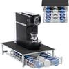 LEVHome - Cassetto Porta Capsule Caffè Compatibile Dolce e Gusto in Metallo e Acciaio, Elegante Colore Nero, Design Salvaspazio 42x27,5x4cm - Ottimo per Capsule