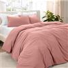 Bare Home Set copripiumino e federa, per letto matrimoniale, 1800, ultra morbido, leggero, con 2 federe (doppia, sabbiata, rosa polverosa)