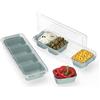 RoyalFay® Contenitori per ingredienti Napoli 2 pezzi con 8 inserti e 2 coperchi impilabili per pizza (verde chiaro)