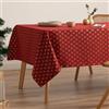 GAMUSI Tovaglia Natale Jacquard Filo Dorato Tavolo Sala da Pranzo Rettangolare Decorazione natalizia 140 x 300 cm Colore Rosso